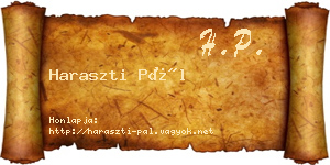 Haraszti Pál névjegykártya