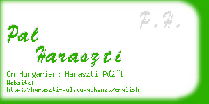 pal haraszti business card